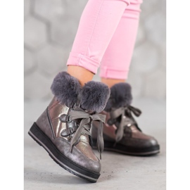 Muto Bottes de neige brillantes gris 2