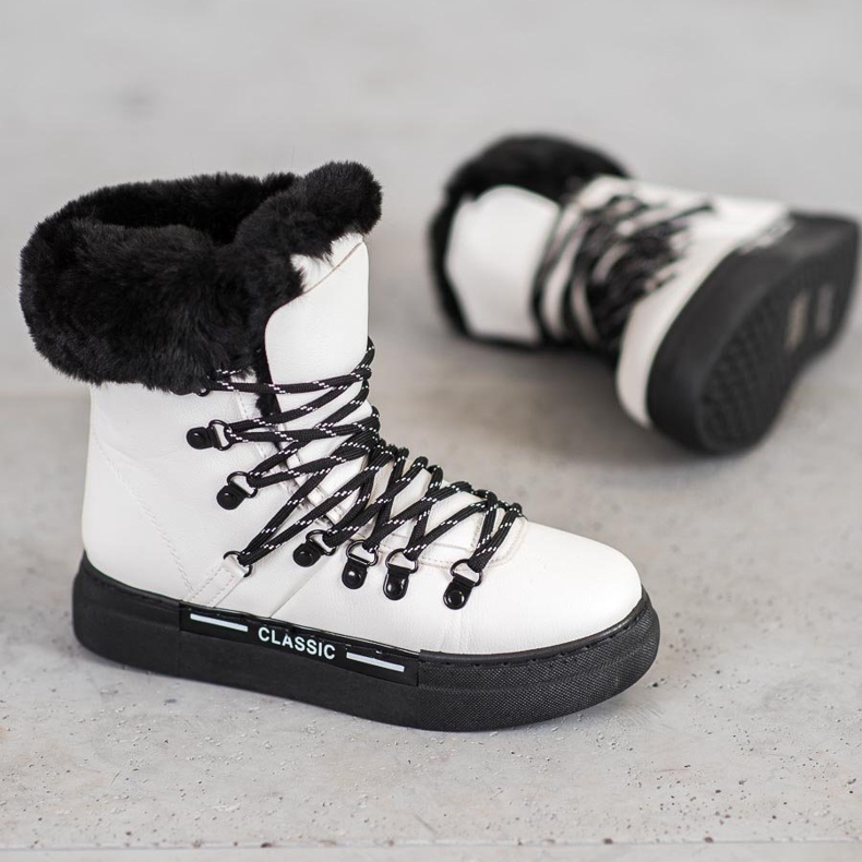 Bella Paris Bottes de neige blanches classiques 1
