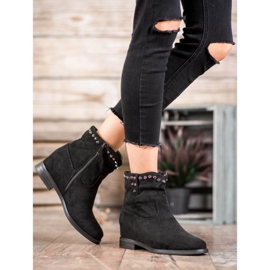 Ideal Shoes Bottes de cowboy chaudes avec jets noir 1