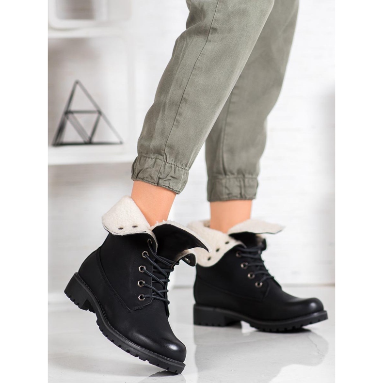 SHELOVET Bottes de randonnée à tige rétractable le noir 1 SHELOVET Bottes de randonnée à tige rétractable le noir 1