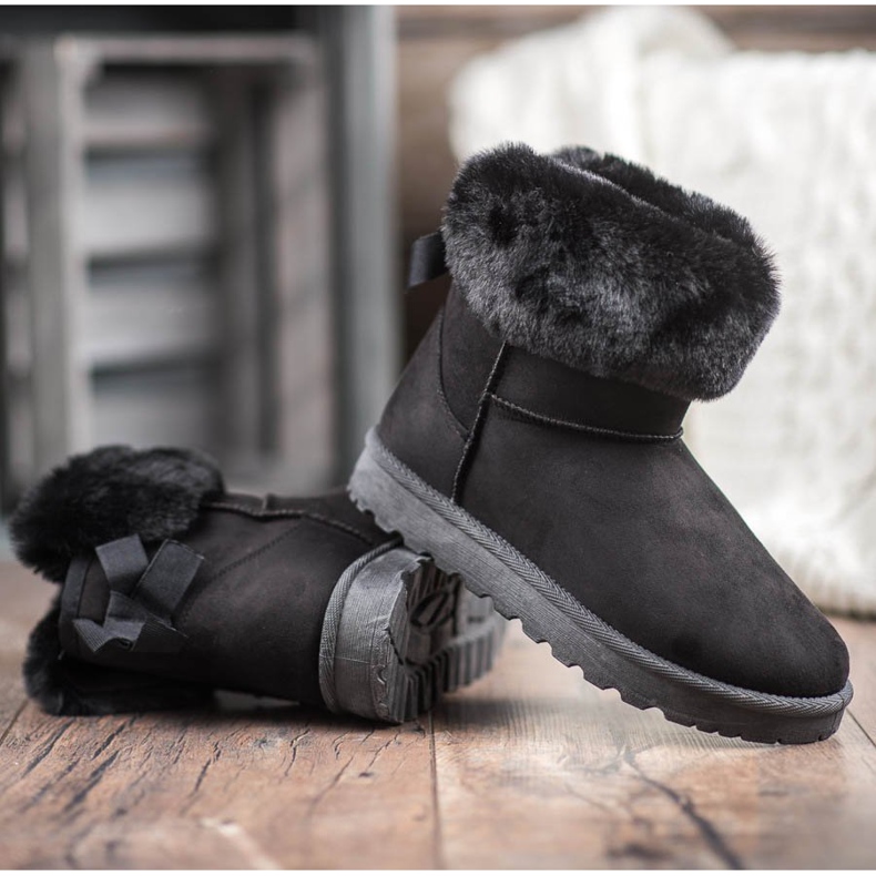 SHELOVET Mukluki avec fourrure noir 1