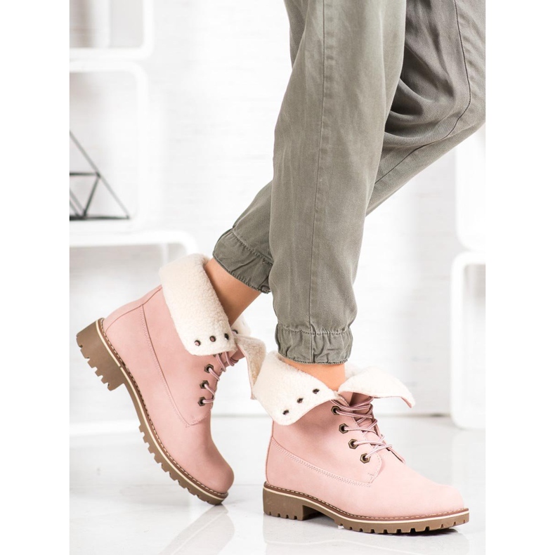 SHELOVET Bottes de randonnée à tige rétractable rose 1