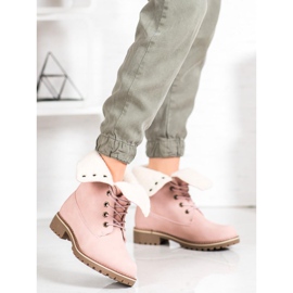 SHELOVET Bottes de randonnée à tige rétractable rose 2