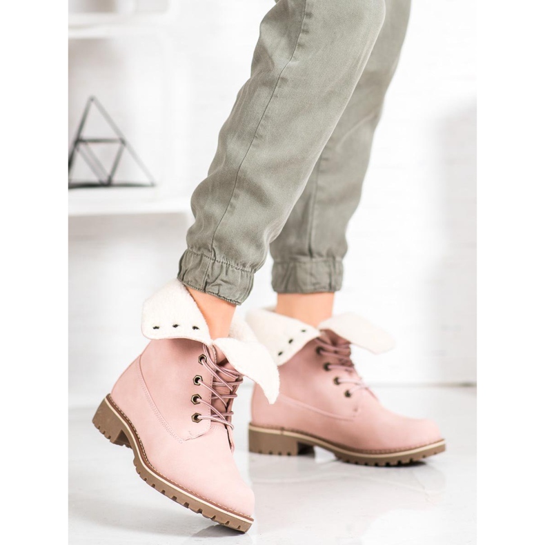 SHELOVET Bottes de randonnée à tige rétractable rose 2