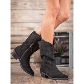 Seastar Bottes de cowboy à enfiler avec un motif le noir 1