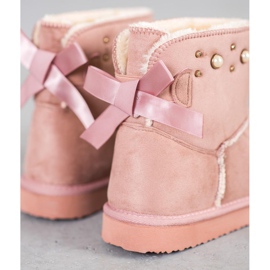 Bella Star Mukluki en daim avec perles rose 7
