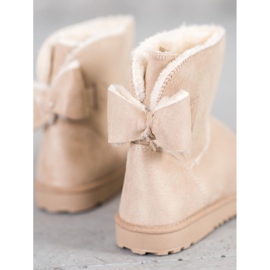 SHELOVET Mukluki beige avec un nœud 1