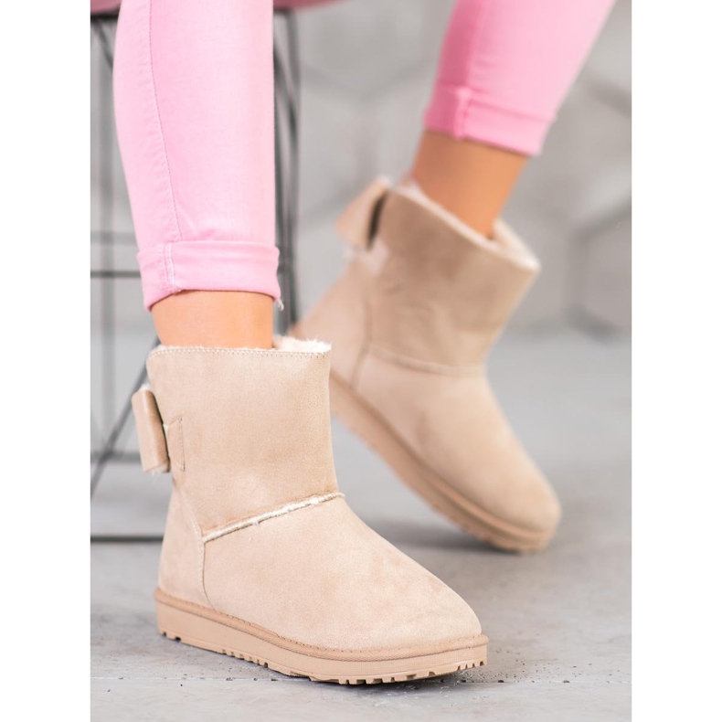 SHELOVET Mukluki beige avec un nœud 2