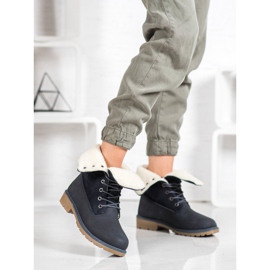 Super Me Bottes à lacets bleu 2