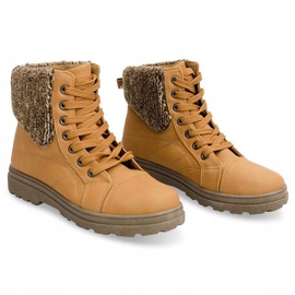 Bottines bois et mouton 368 Camel brun 1