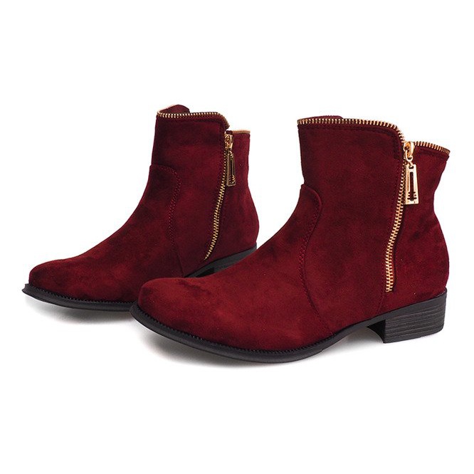 Bottines Daim Jodhpur 8H8586 Bordo rouge 2