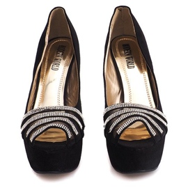 Escarpins en daim sur un talon haut MD7079-1 Noir le noir 3
