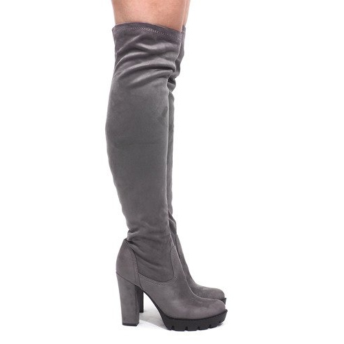 Bottes Extra Hautes Sur Un Poteau CD106 Gris 1
