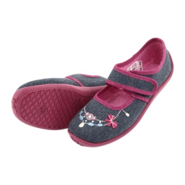 Chaussures pour enfants Befado 945Y289 bleu marine multicolore rose 4