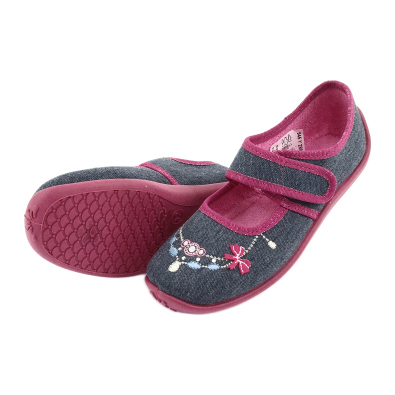 Chaussures pour enfants Befado 945Y289 bleu marine multicolore rose 4