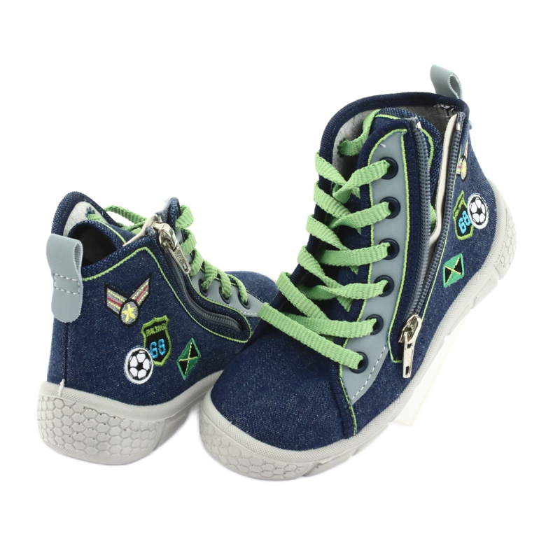 Chaussures enfant Befado légères 547X002 bleu marine gris vert 4