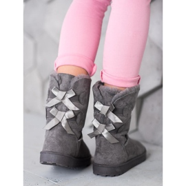 Haver Bottes de neige chaudes avec nœuds gris 2