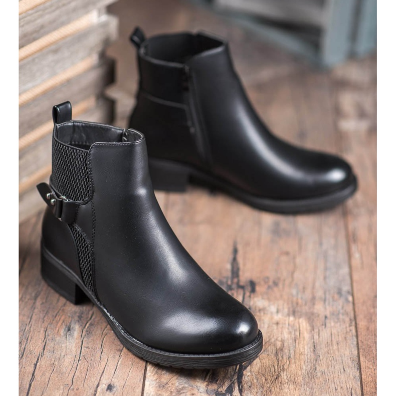 SHELOVET Bottes noires confortables le noir 1