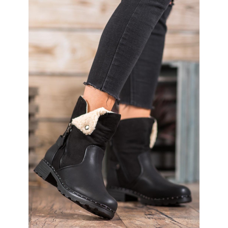 SHELOVET Travailleurs avec une chaussure à enrouler le noir 1