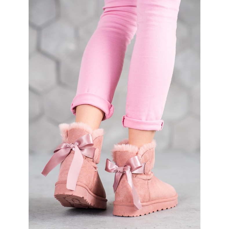 SHELOVET Mukluki chaud avec un arc rose 1 SHELOVET Mukluki chaud avec un arc rose 1