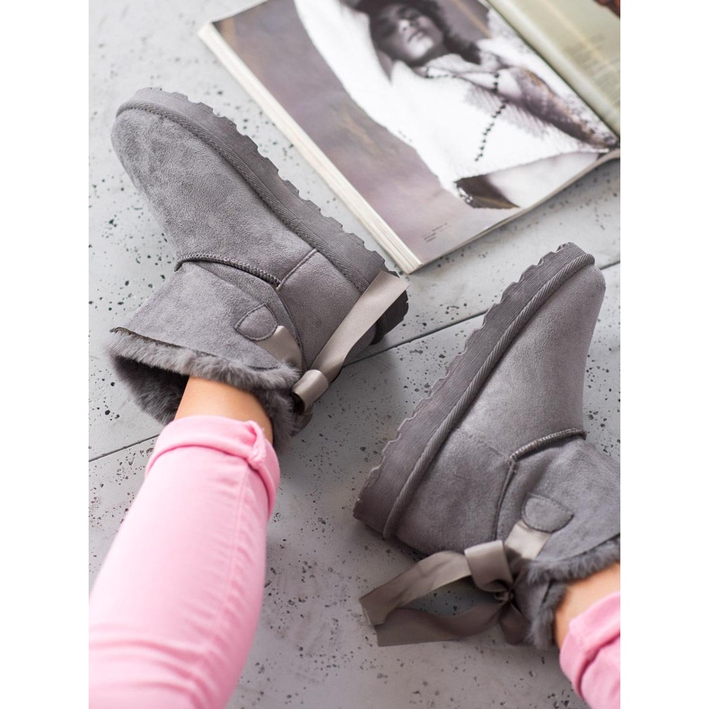 SHELOVET Mukluki chaud avec un arc gris 2