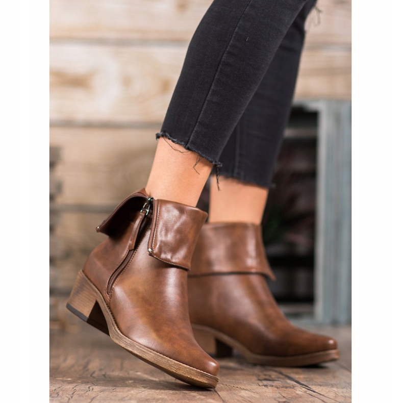 Kylie Bottes de cowboy avec tige enroulable brun 2