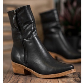 Kylie Bottes de cowboy avec tige enroulable noir 1