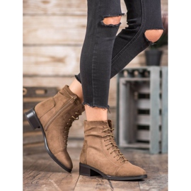 Super Mode Bottines attachées brun 4