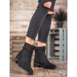 Super Mode Bottines attachées le noir 3
