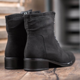 Super Mode Bottines attachées le noir 4
