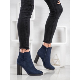 Ideal Shoes Bottines classiques à talons hauts bleu 7