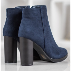 Ideal Shoes Bottines classiques à talons hauts bleu 2