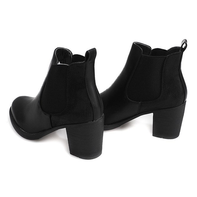Bottes À Talons Avec Élastique 1227 Noir 1