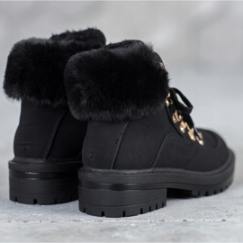 Bottines textile avec fourrure VICES le noir 3