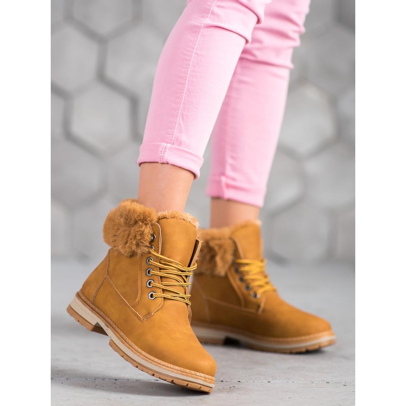 SHELOVET Trappeurs de chameaux avec fourrure brun 2