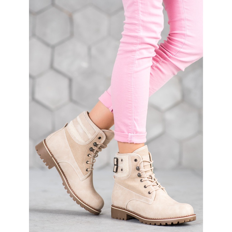 SDS Trappeurs textiles avec peau de mouton beige 1 SDS Trappeurs textiles avec peau de mouton beige 1