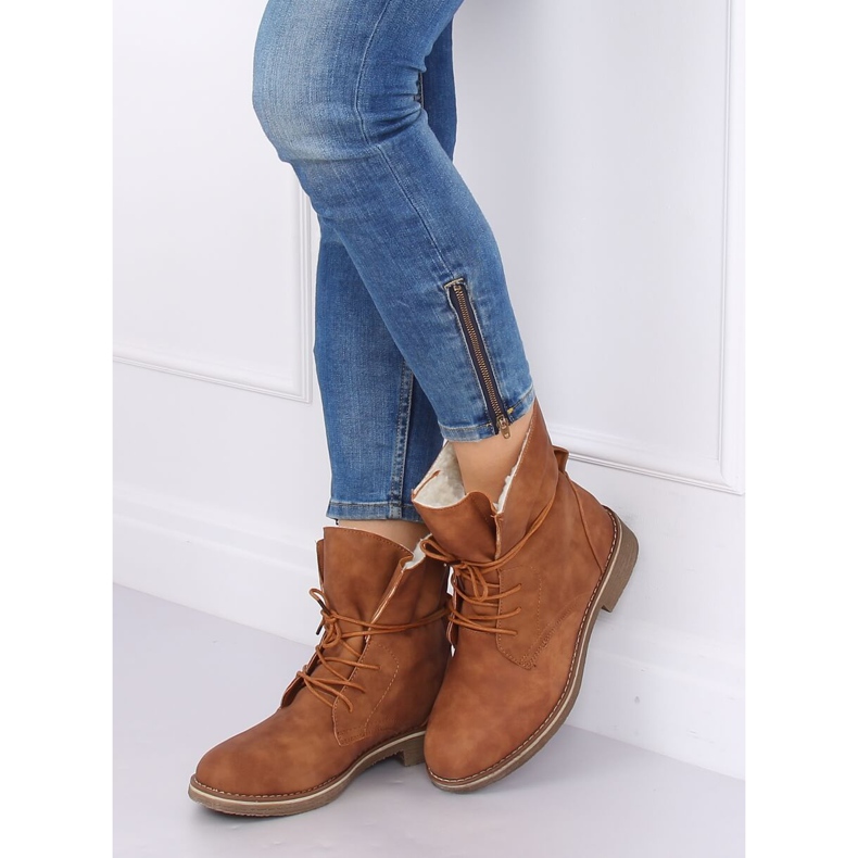 Camel 758-PA Bottines camel sur peau de mouton brun 1