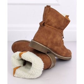Camel 758-PA Bottines camel sur peau de mouton brun 2