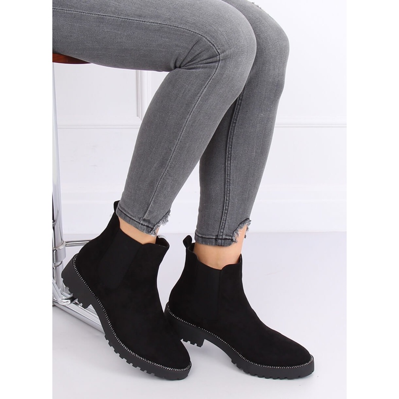 Bottines Chelsea noires pour femmes 7683-PA Noir 1