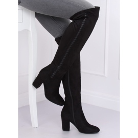 Bottines à talons noires 7539-GG Noir 1