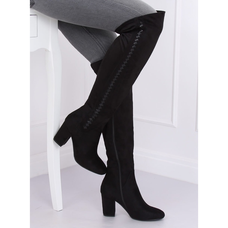 Bottines à talons noires 7539-GG Noir le noir 1