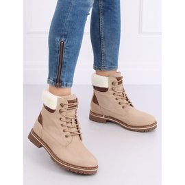 Bottines bois femme beige 185-PA Beige 1