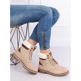 Bottines bois femme beige 185-PA Beige 2