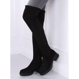 Cuissardes en daim noir 8056-GG Noir le noir 1