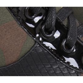 Chaussures à semelles hautes NS067 Camouflage le noir 6