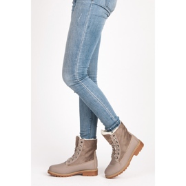 SHELOVET Trappeurs élégants avec peau de mouton gris 2 SHELOVET Trappeurs élégants avec peau de mouton gris 2