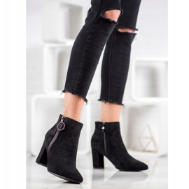 Small Swan Bottines en daim avec fermeture éclair le noir 2