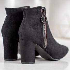 Small Swan Bottines en daim avec fermeture éclair le noir 3