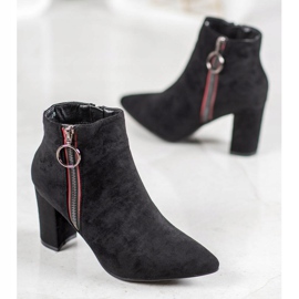 Small Swan Bottines en daim avec fermeture éclair le noir 5