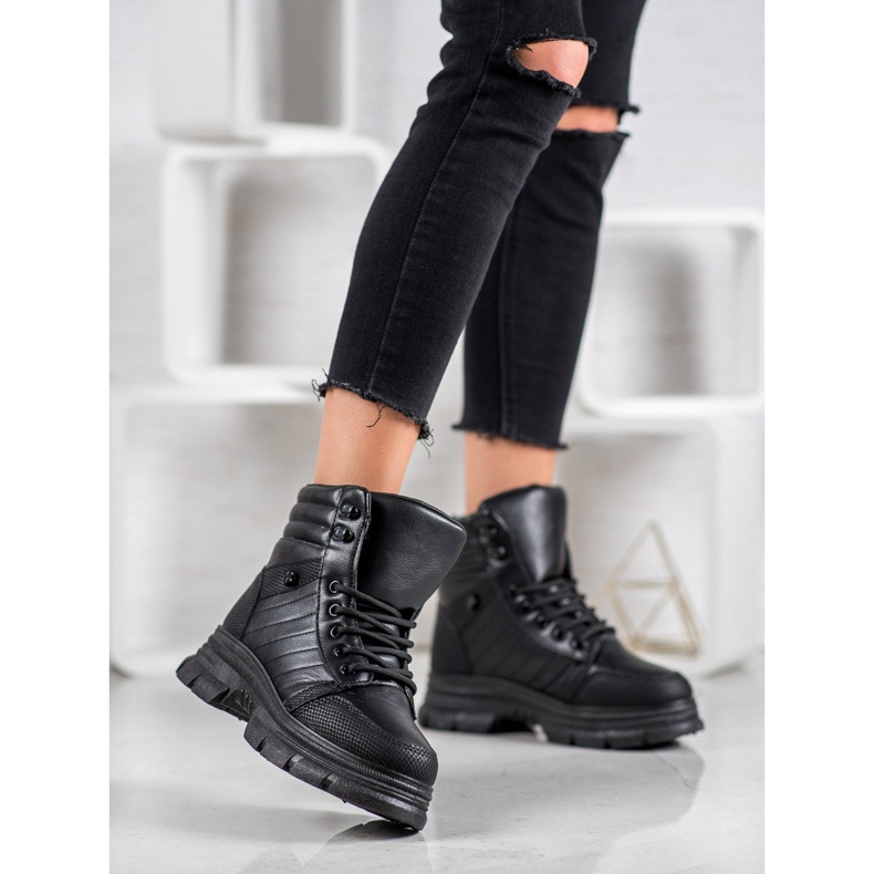 Yes Mile Baskets noires sur la plateforme le noir 1